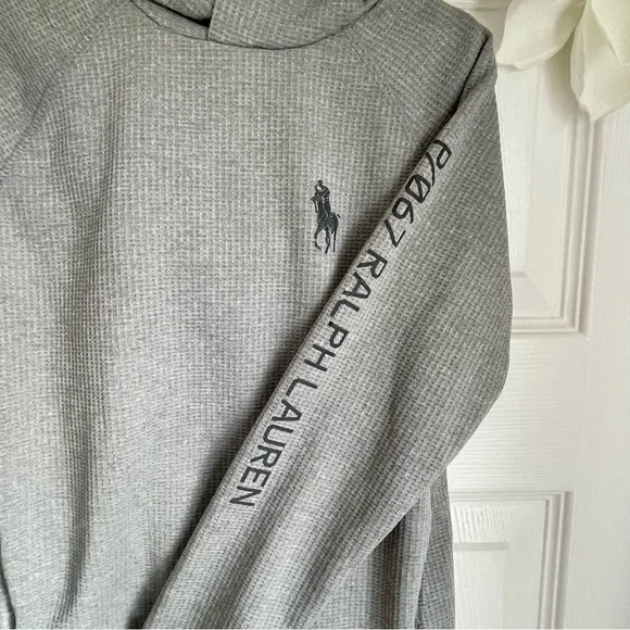 2xHP❤️ Polo Ralph Lauren Boys Hoodie Waffle Knit Pullover Pony Logo Size 6 - Picture 4 of 11
